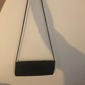 Black satin clutch/shoulder bag